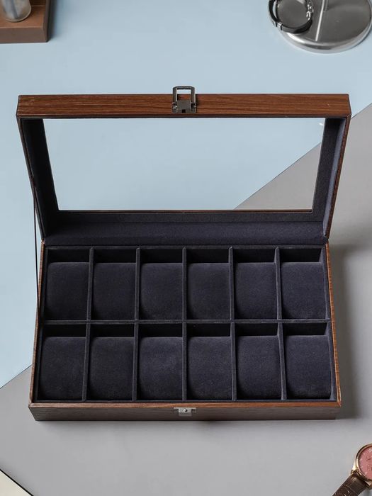 Шкатулка для хранения часов и украшений 12 слотов