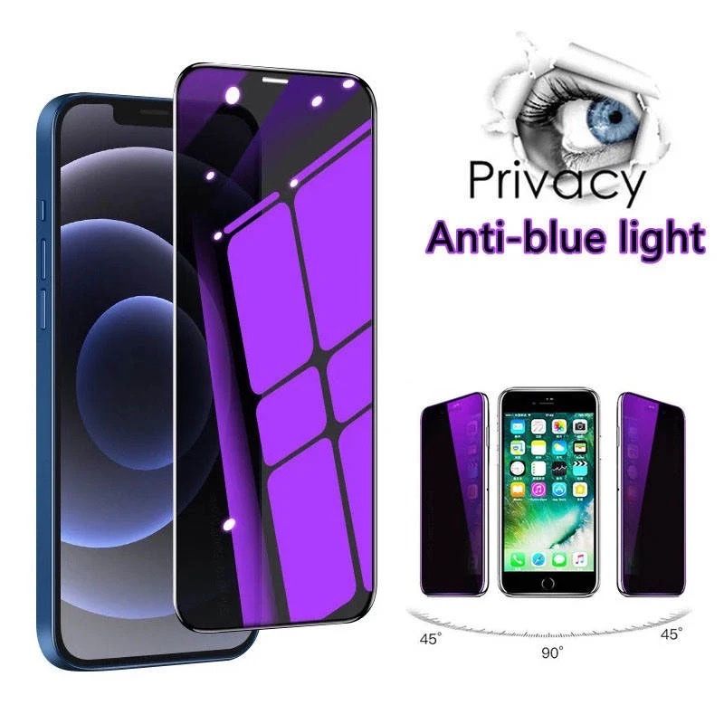 Folie Sticla Iphone 13/14 Pro Max Plus Full Anti Spay/Privacy Blue