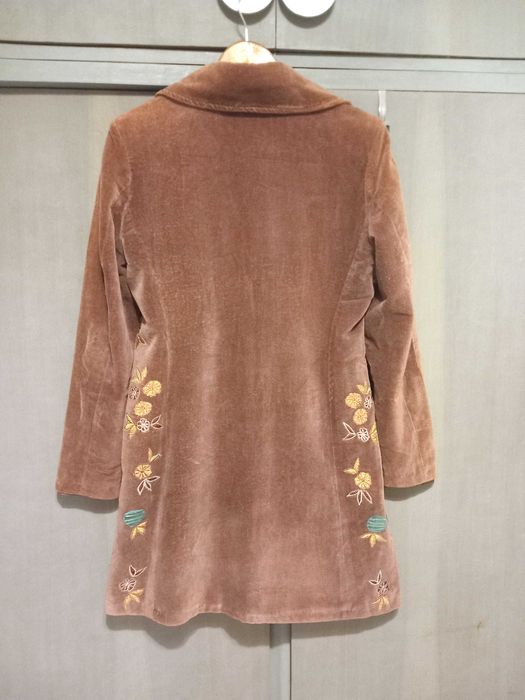 Кадифено палто с бродерия, размер M
