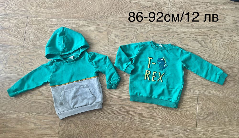 Употребявани дрехи за момче, блузи, комплекти, яке, суитшъри 86,92 см