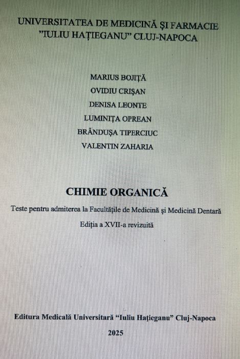 Manual de Chimie organica + Teste de Biologie ambele din 2025