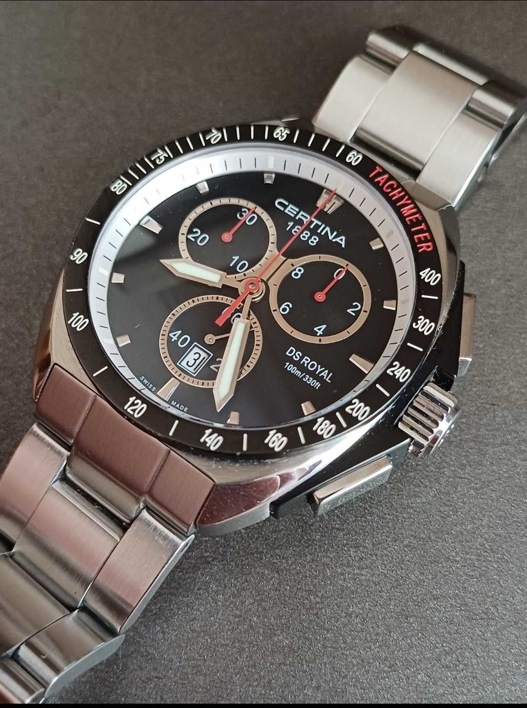 Швейцарски часовник Certina DS Royal, сапфир, пълен комплект