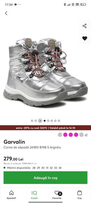 Cizme/Ghete de iarna fete impermeabile nr 30