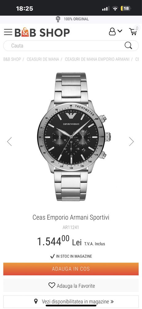 Vând ceas Emporio Armani