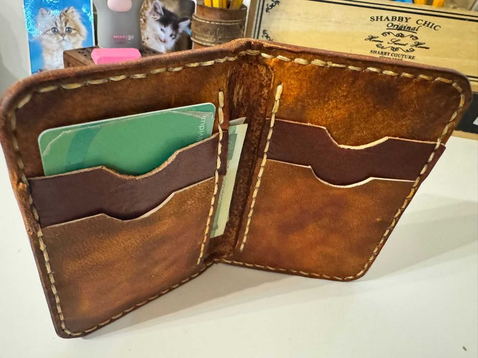 Portofel piele handmade maro