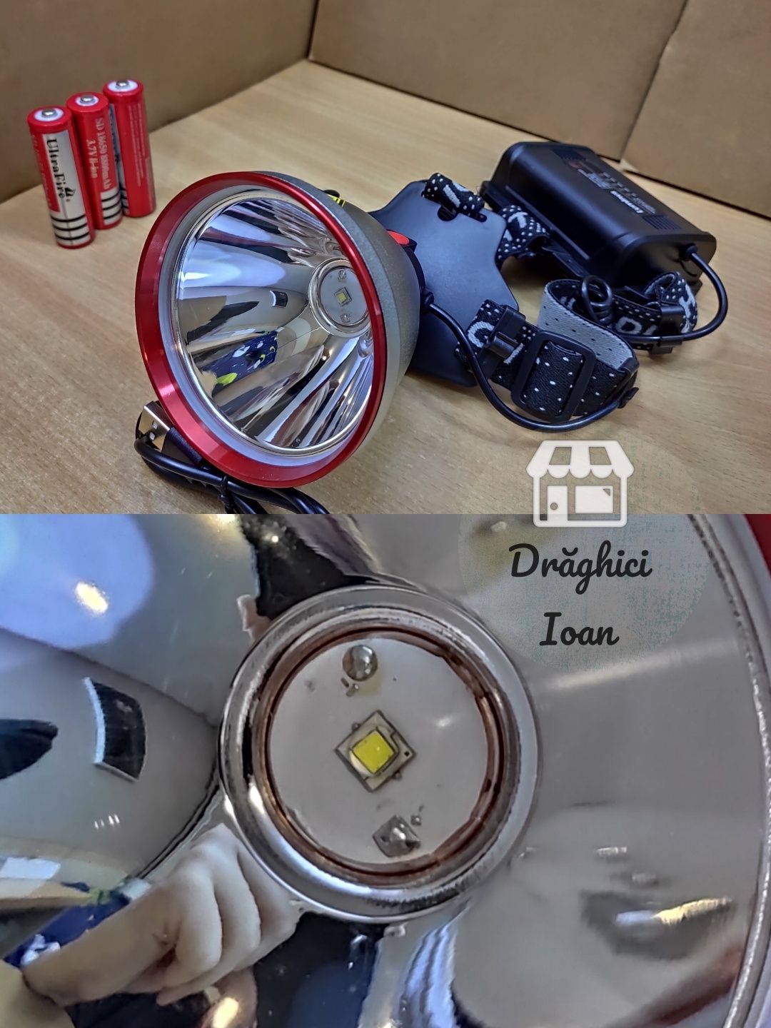 Lanterna frontala pescuit plantat led LUMINUS SST40 pt distanță < 900m