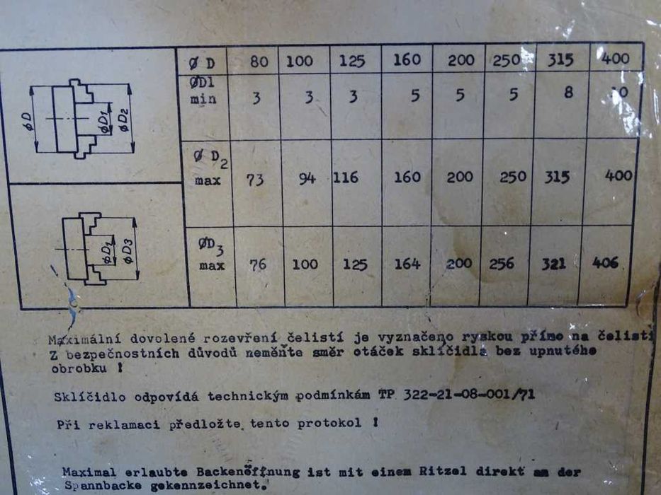 Универсален патронник за струг TOS IU 400/3 M1 3-челюсти