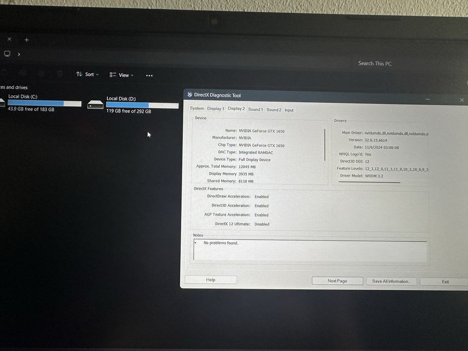 Acer Nitro 5 (i5 9th Gen - nVidia GeForce GTX 4gb - 16gb ram)