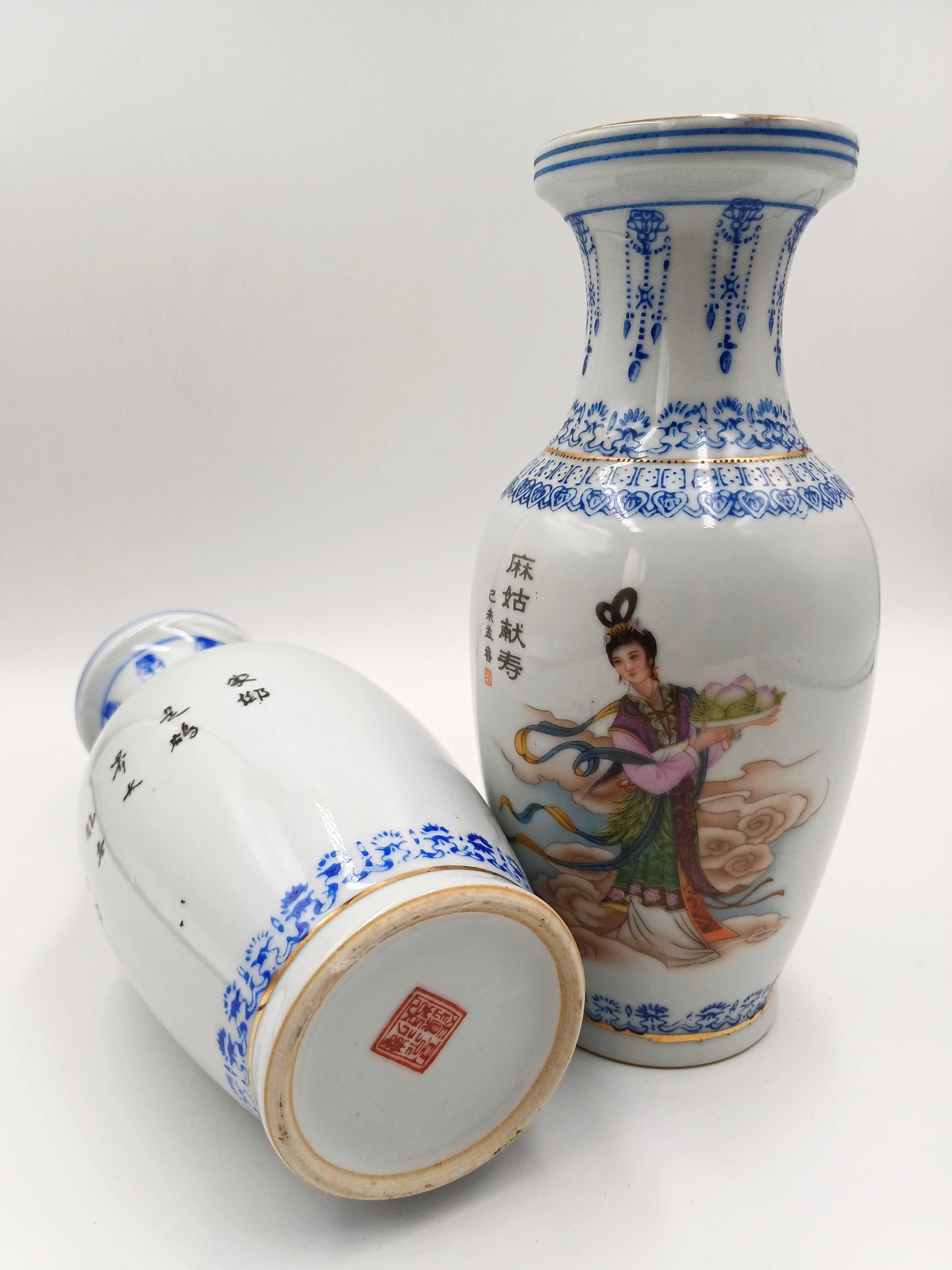 Pereche de vaze China cca. 1910 - elaborare atenta - porțelan premium