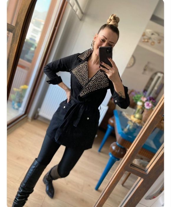 Sarafan tip sacou cu cordon