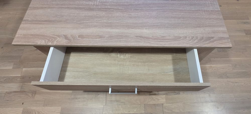 Дървена холна маса с чекмеджета, 110/68/42