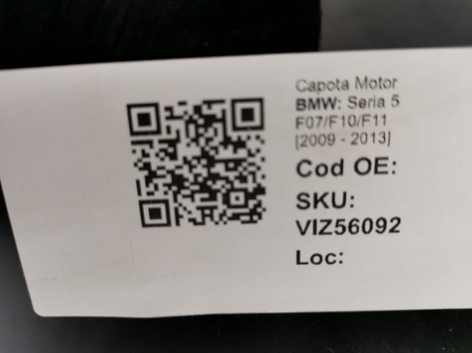 Capota Motor BMW Seria 5 F07/F10/F11 2009 2010 2011 2012 2013 Original