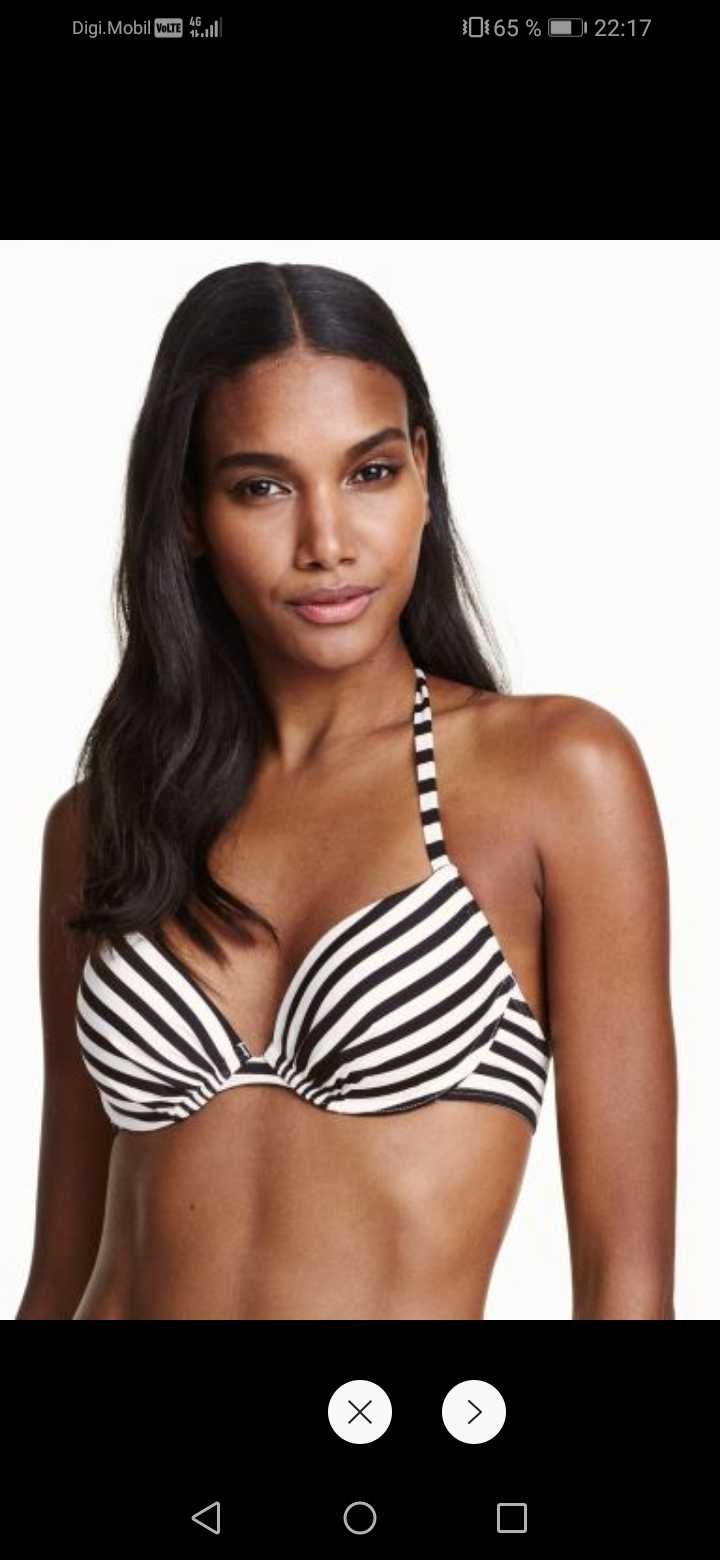 Costum de baie 2 piese alb negru h&m marimea 40