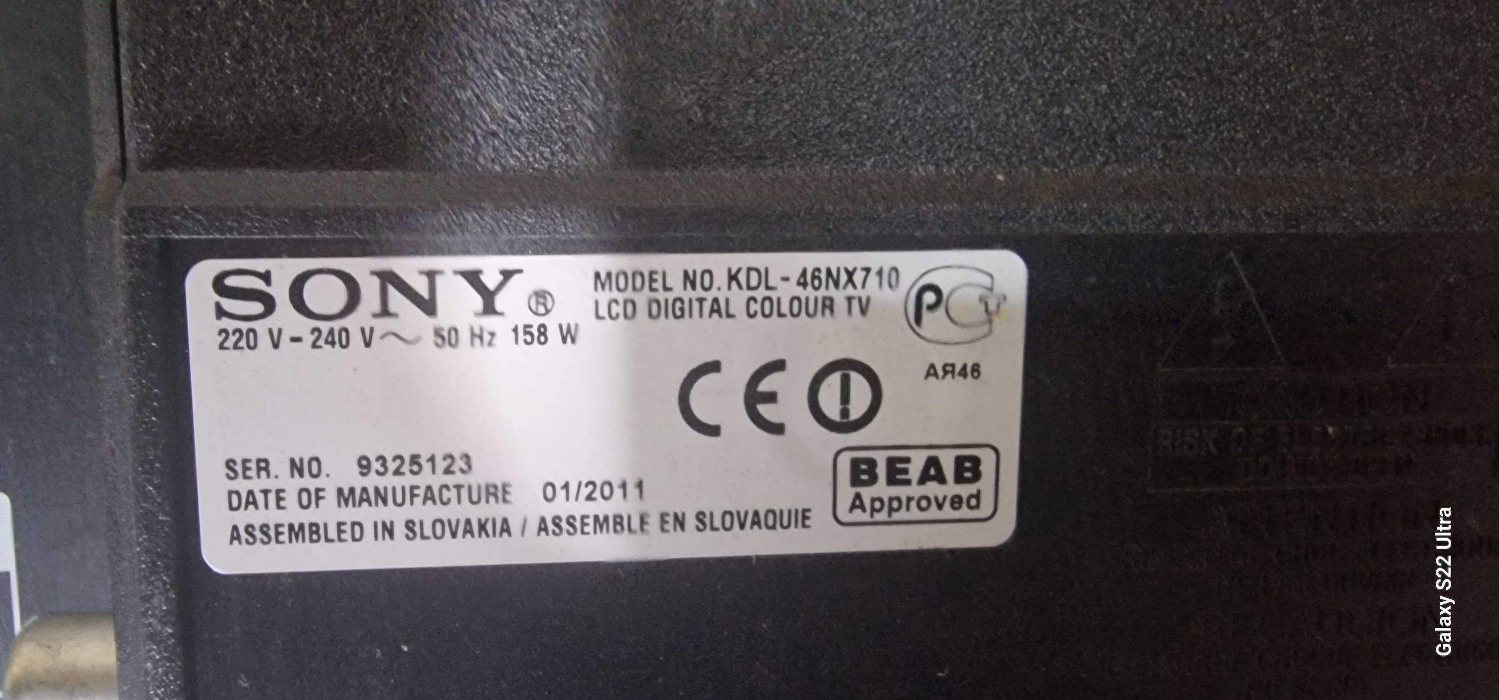 Sony Tv KDL46NX710 Full HD, Display ok
