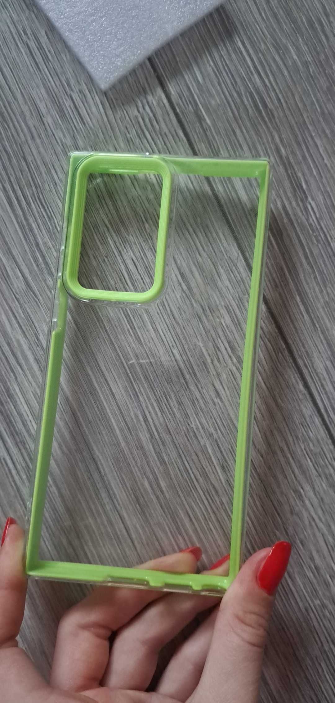 Husa Transparenta cu margine verde Samsung Galaxy S22 Ultra 5G