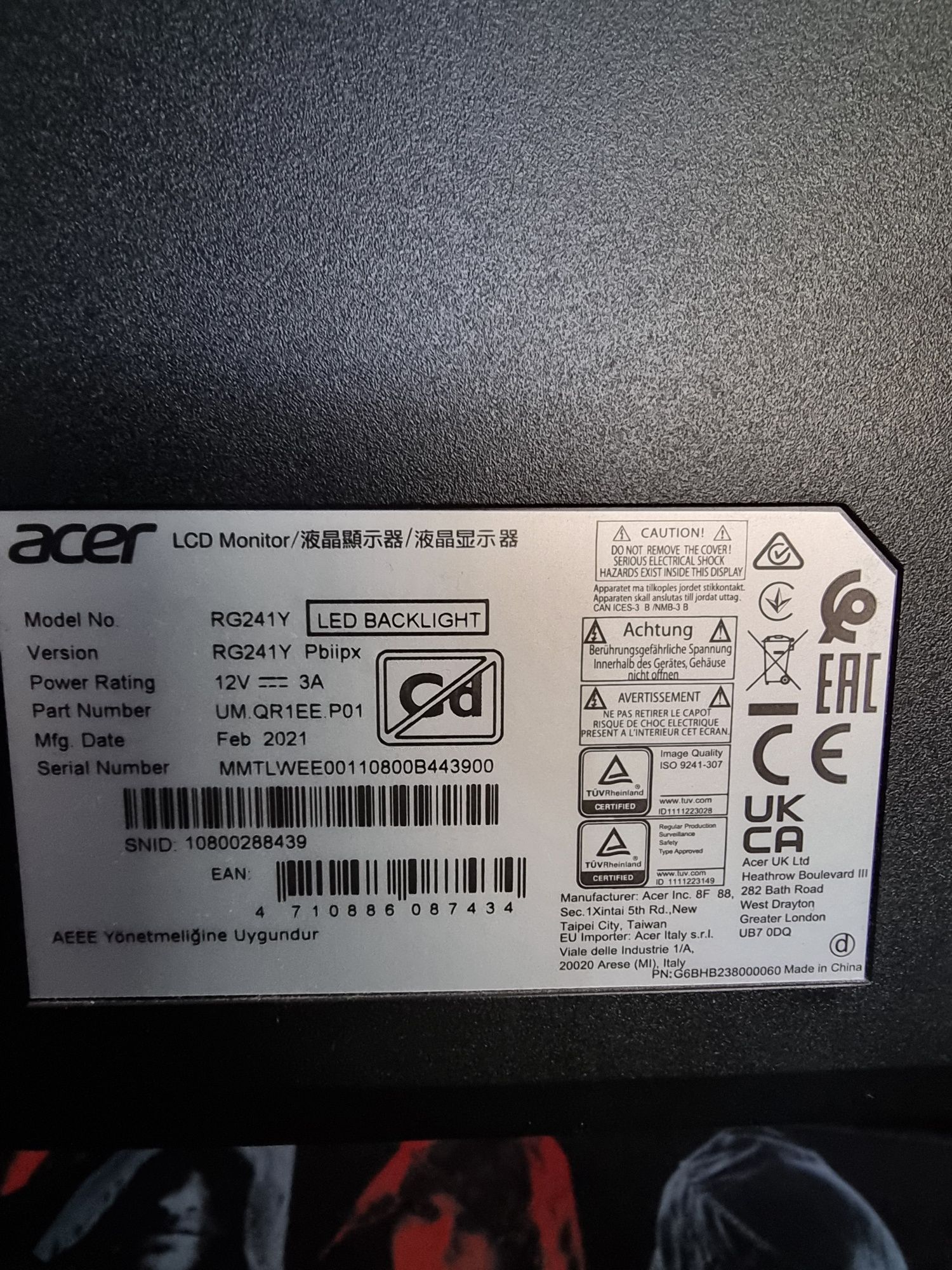 Acer Nitro rg241y 165Hz/1920x1080p