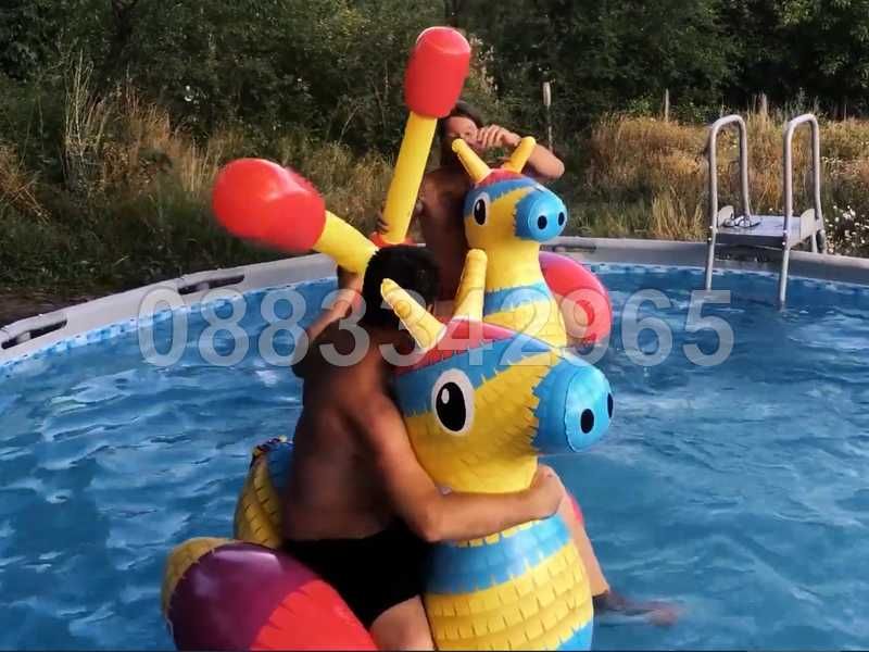 НОВИ! Надуваеми големи понита и 2 големи бухалки водна игра