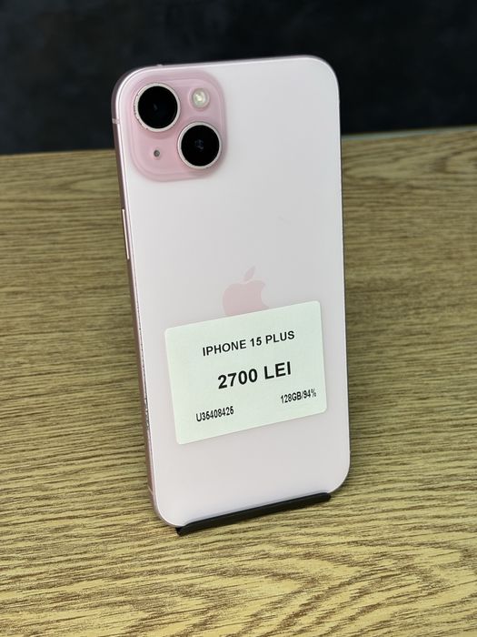 iPhone 15 Plus, memorie internă 128GB, sănătate baterie 94%