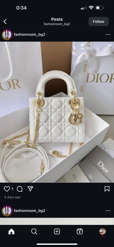 Дамска чанта Lady Dior