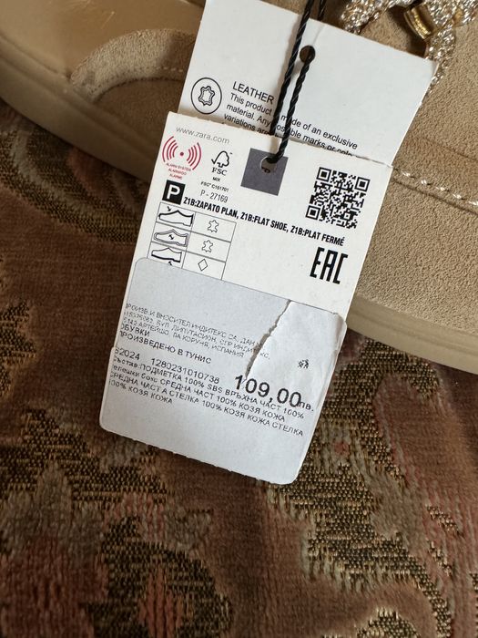 Zara чисто нови чехли 38 номер