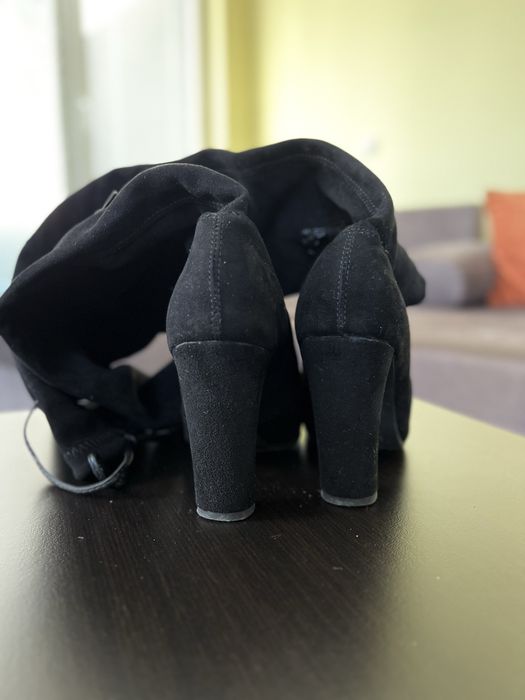 Черни кожени ботфорти – размер 36