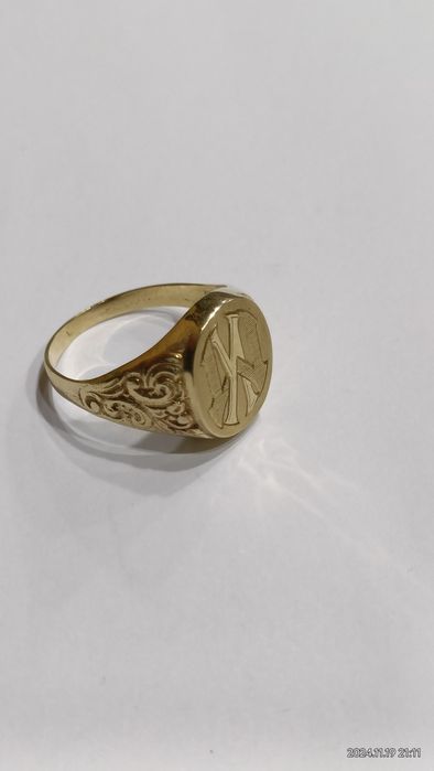 Vind inel din aur 14kt cu monograma