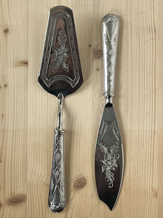 Set Servire Tort/Prajituri Placat cu Argint