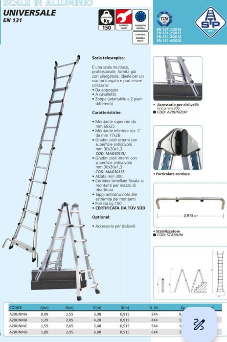 Scară din aluminiu profesională STP diferite mărimi