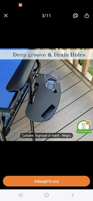 Masuta laterala scaun camping