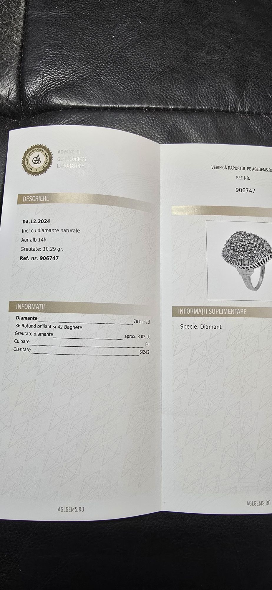 Inel aur cu diamante 3 ct okazie