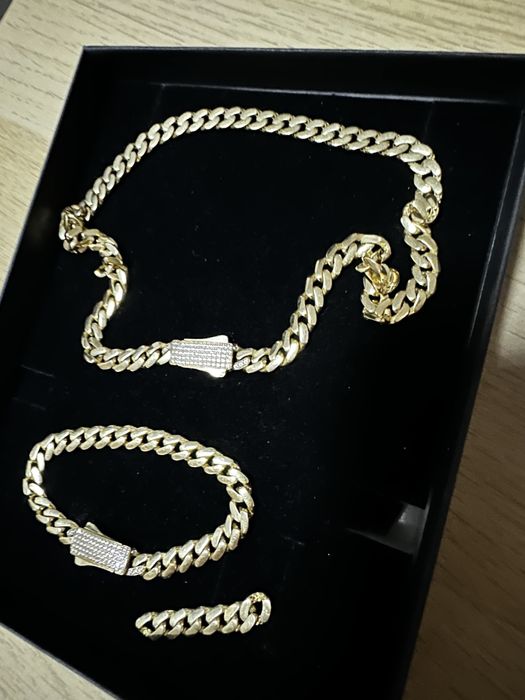 Set stil cubanez aur 14k