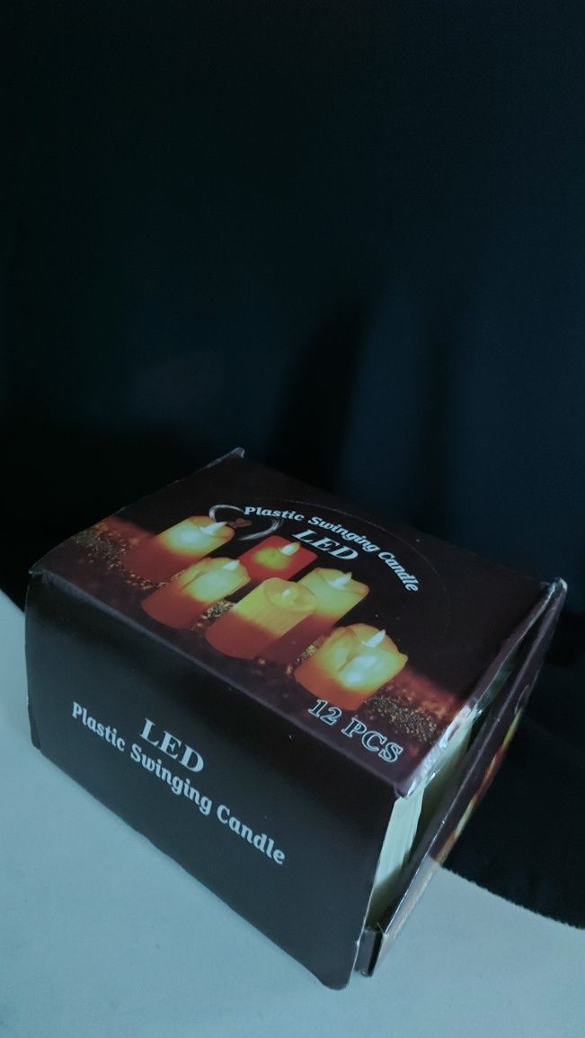 Электронные свечи упаковка 12шт новые плюс батарейки 12см живой огонь