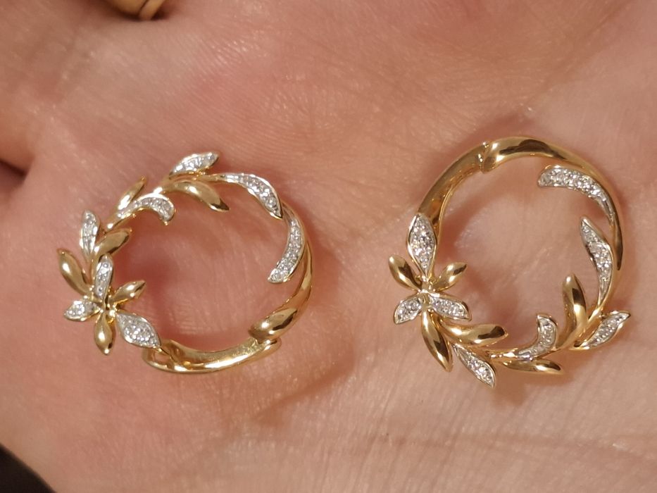 Cercei aur 14k diamante