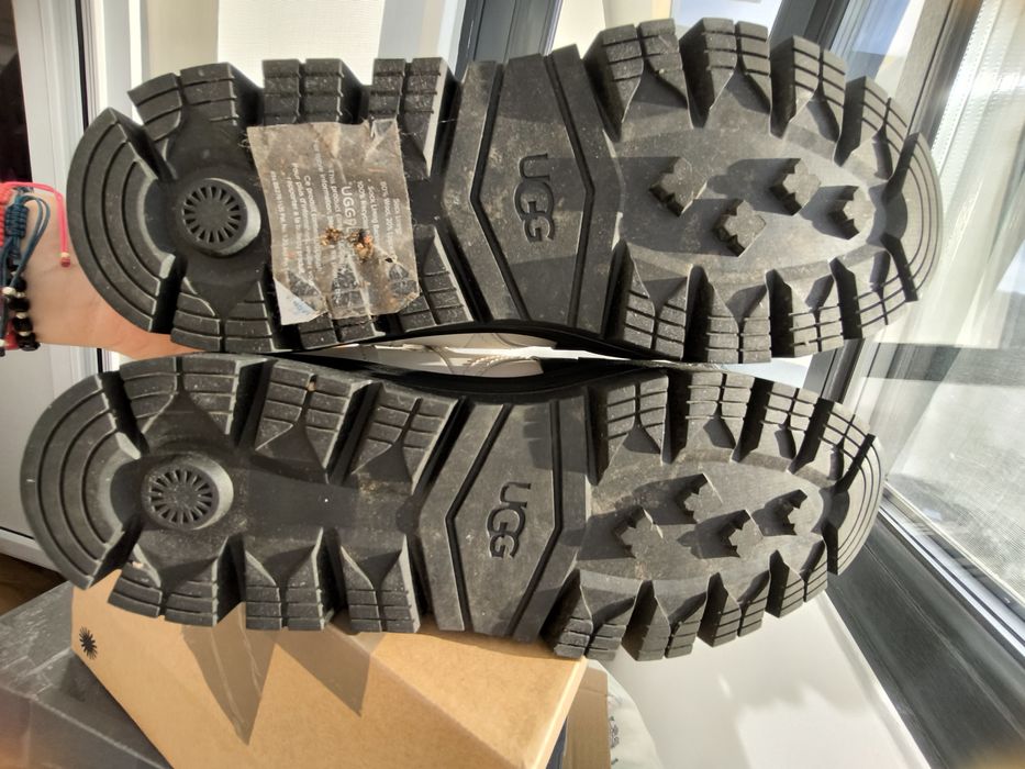 Ghete/bocanci UGG flatform din piele Sid, Alb fildes,40