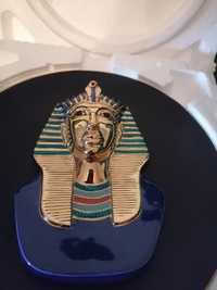 Farfurie 3D pictata cu aur bust Hatshepsut- femeia faraon Egipt