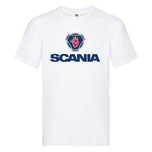 Tricou Scania Trucks idee cadou pasionati/soferi TIR alb