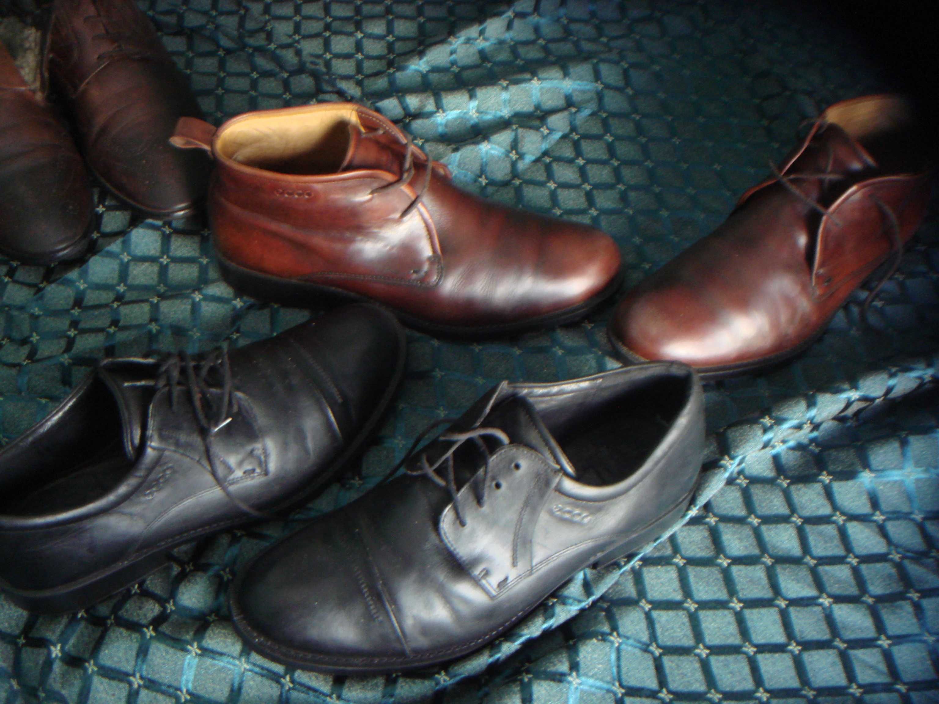 Ботинки ECCO Дания 41 р  и Clarks Англия 43 р Все Оригинал Кожа Натур.