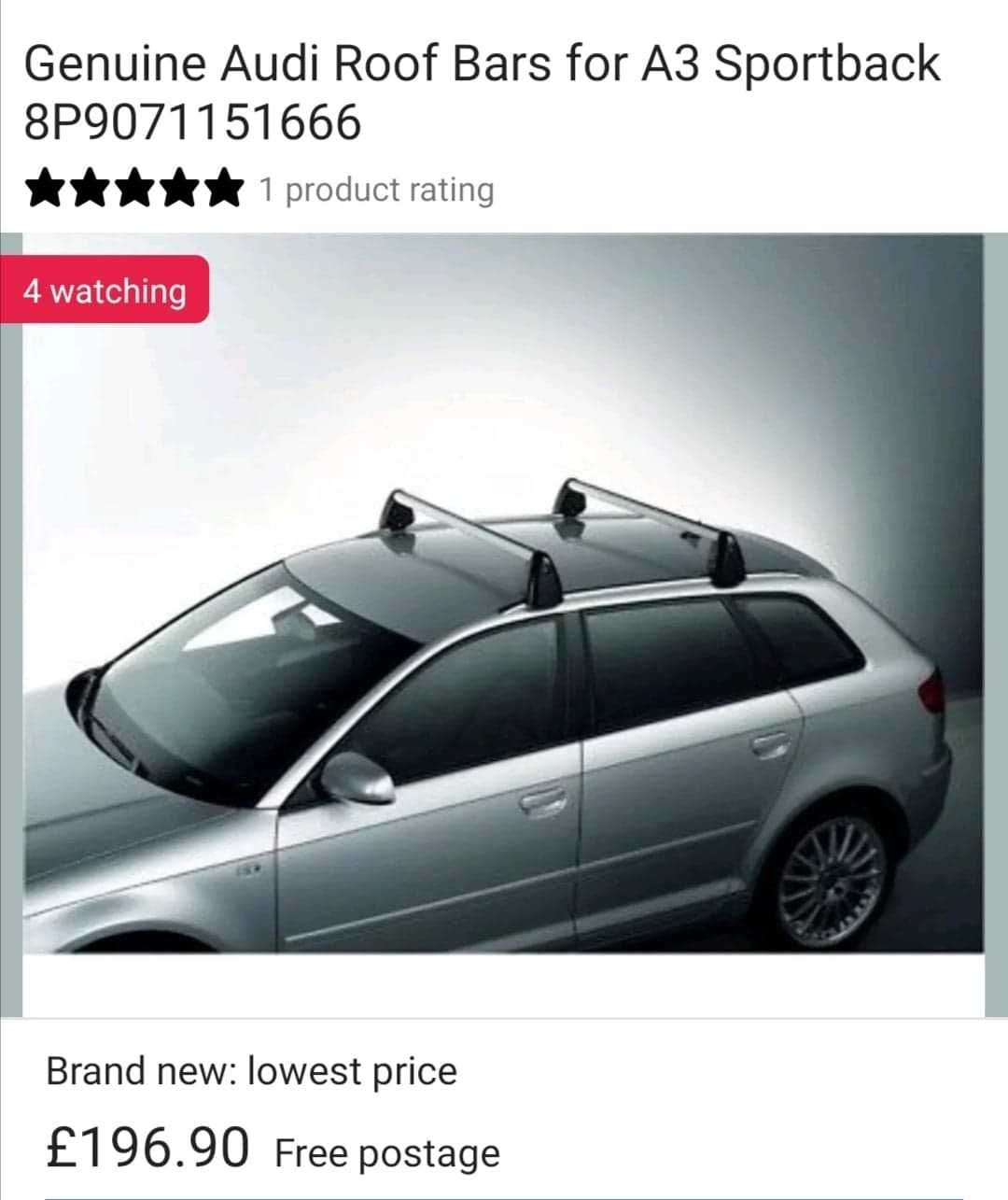 Оригинални греди за Ауди А3 Sportback 2004-2013