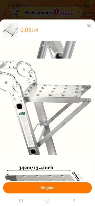 Platformă scară demontabilă