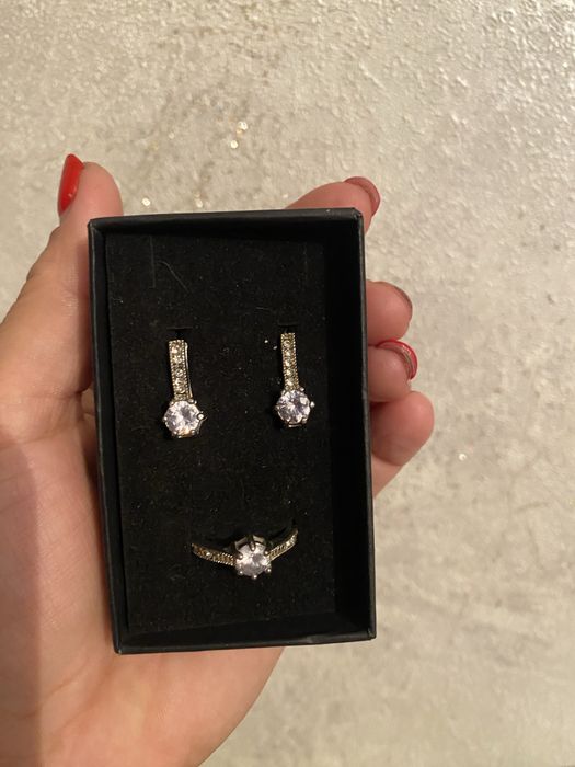 Серебро набор, кольцо, серьги