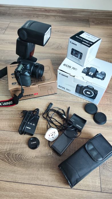 Canon EOS 70D + obiectiv Canon EF 50mm F1.8 STM + BLIȚ Yongnuo