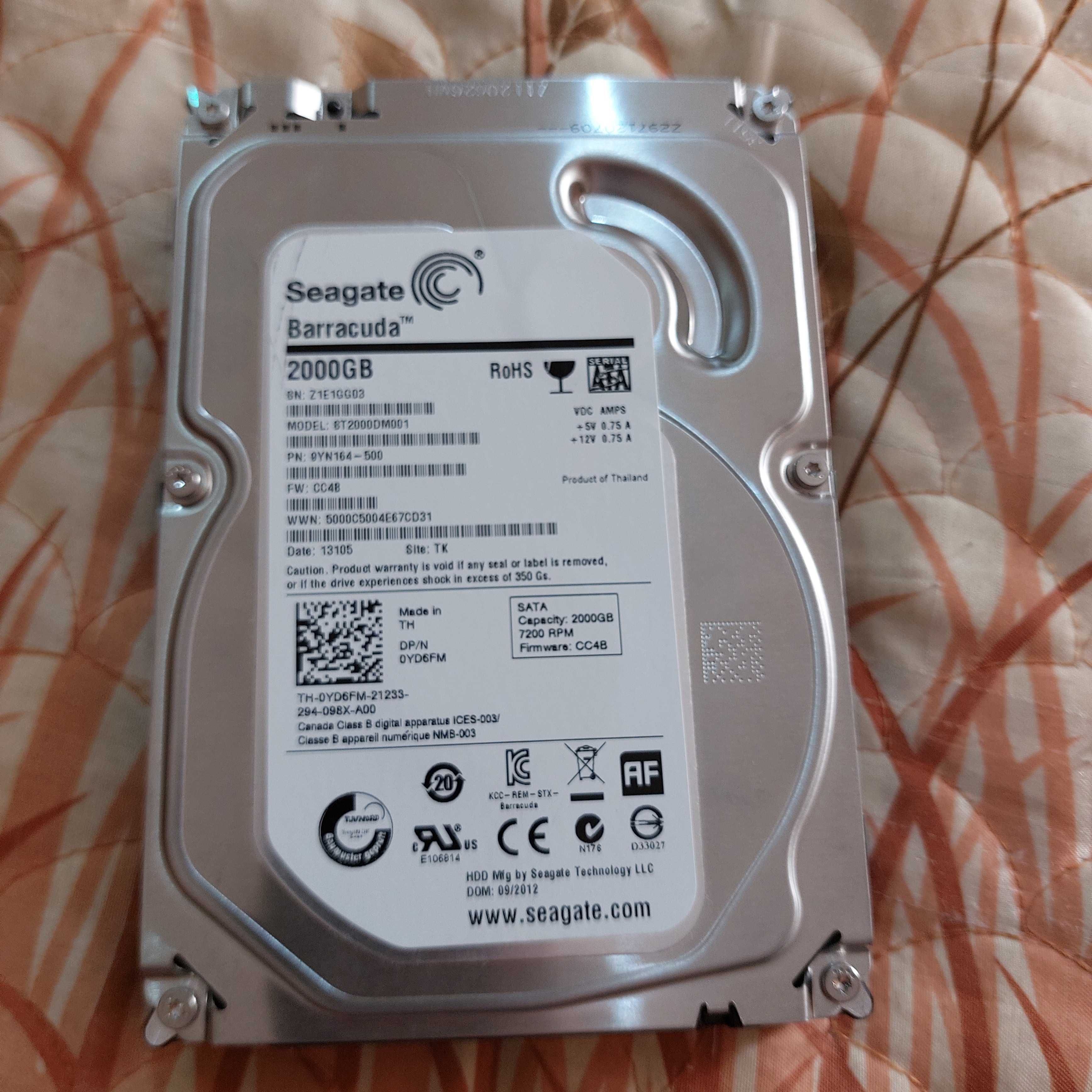 Жесткий диск HDD 2000 Gb Seagate Barracuda