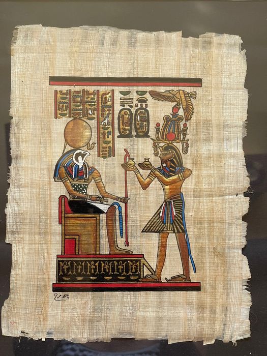Tablou papirus autentic handmade praf aur culori vii Egipt