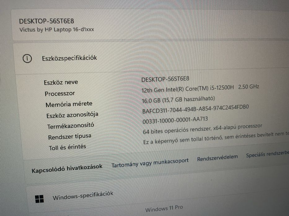 HP Victus laptop