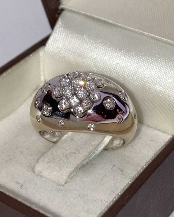 Inel Aur alb 18k+ 24 diamante de calitate 0.51ct colecția Damiani 10gr