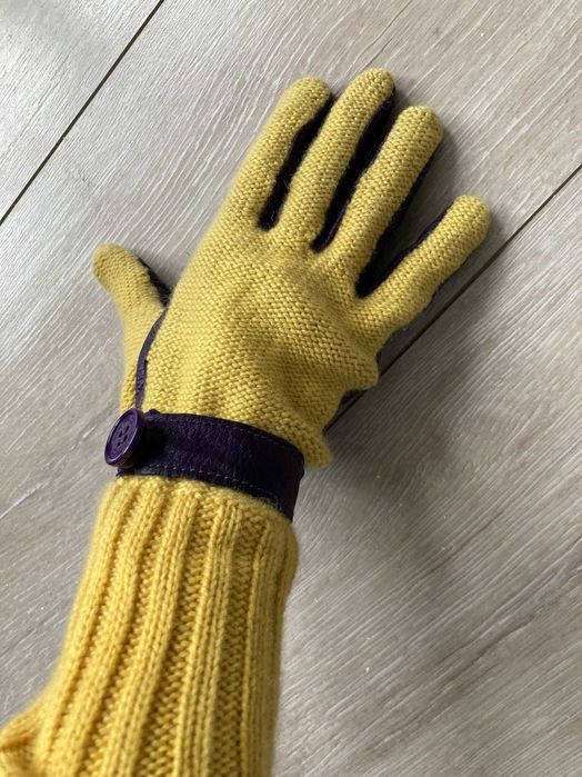 Etro Milano Cashmere женски ръкавици от кашмир и кожа размер 8