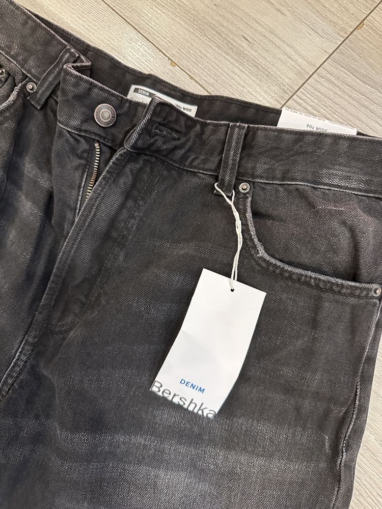 Pantaloni jeans BERSHKA 90s wide noi 42