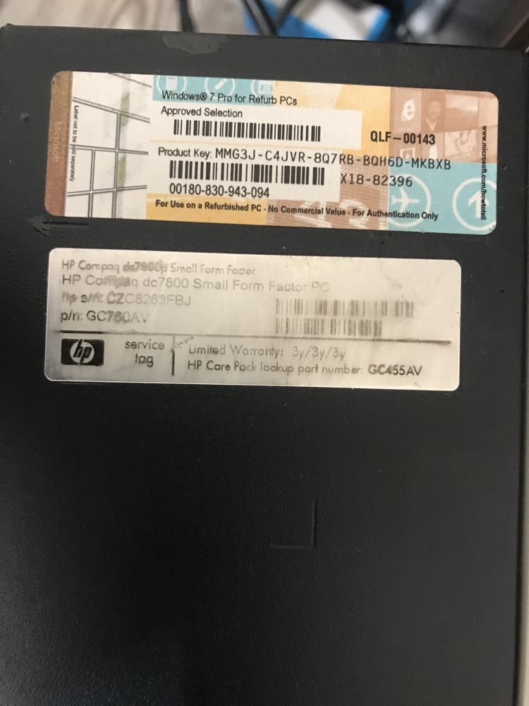 HP 7800P Q9500 4GB RAM SFF настолен компютър