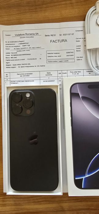 Iphone 16 Pro Max 256 Gb + Factura si Garantie 20 de luni