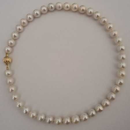 colier perle naturale edison 11mm si aur 14k